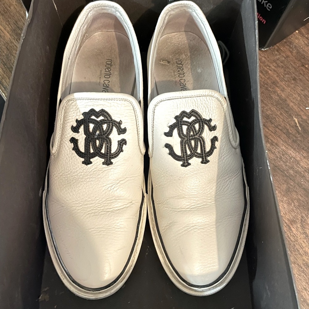 Roberto Cavalli Men’s White Loafers